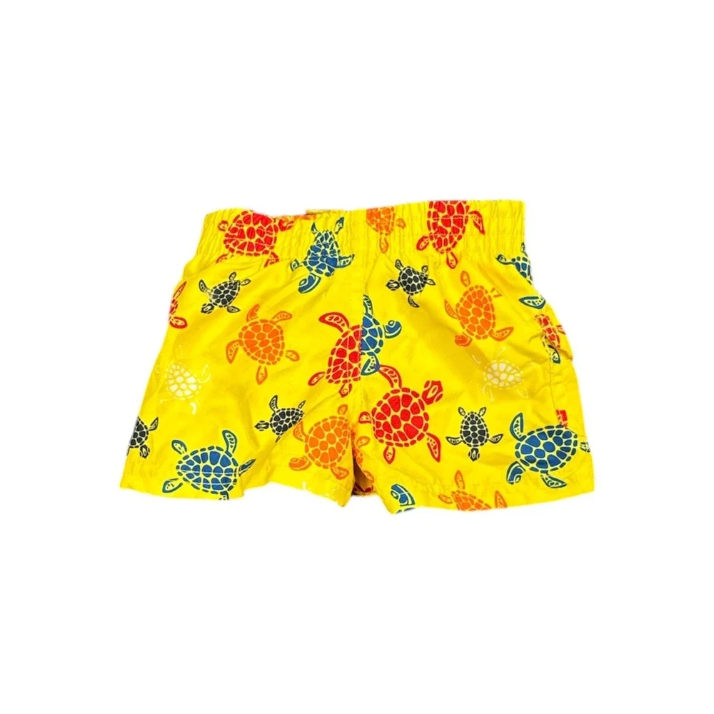 Koala Kids Yellow Sea Turtle Print Swim Trunks Infant Boys Size 3M Mesh Lined